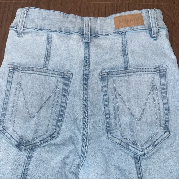 Show Me Your Mumu Jeans 27 Glacier Blue Ashbury Wide Leg Stretch 70s Boho Y2K - Picture 6 of 12